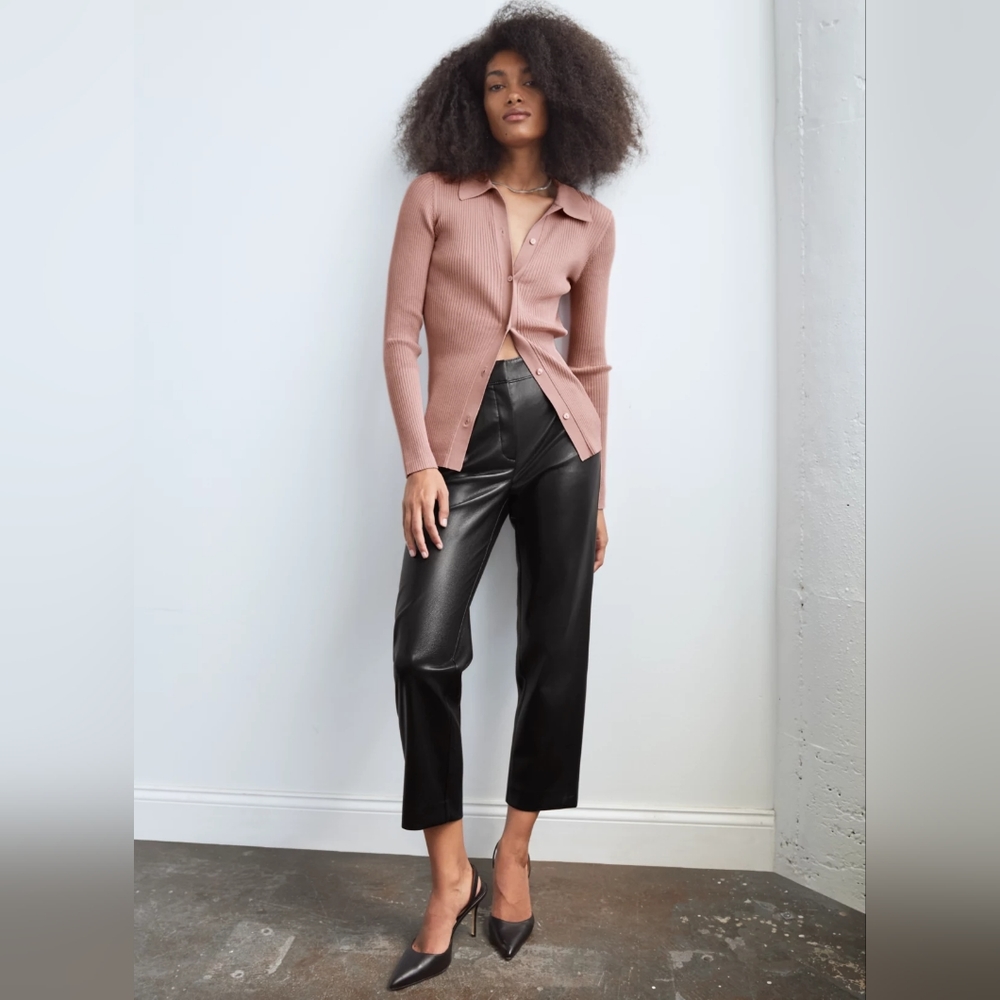 Babaton Vegan Leather Command Crooped Pant